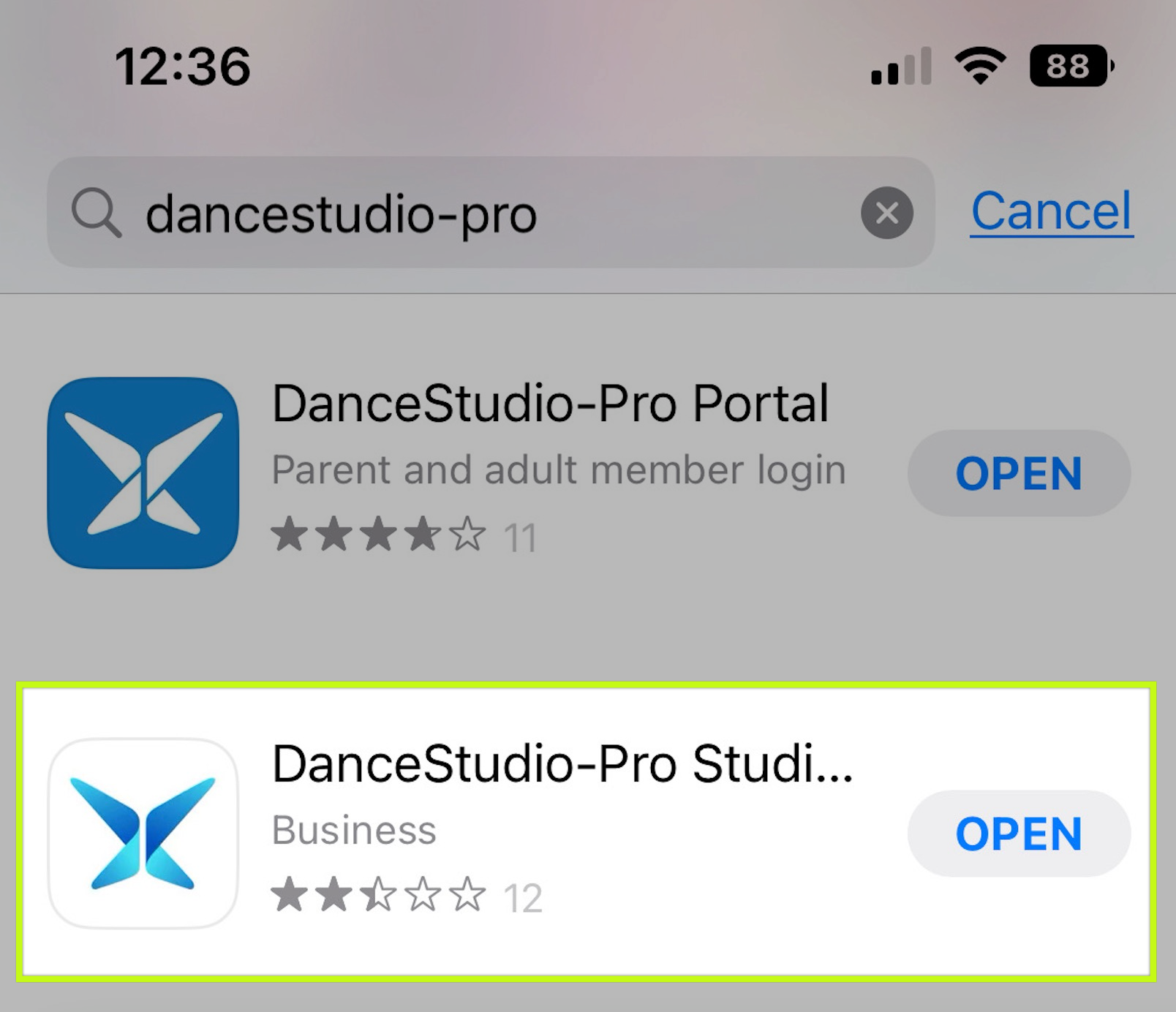 App search results for DanceStudio-Pro