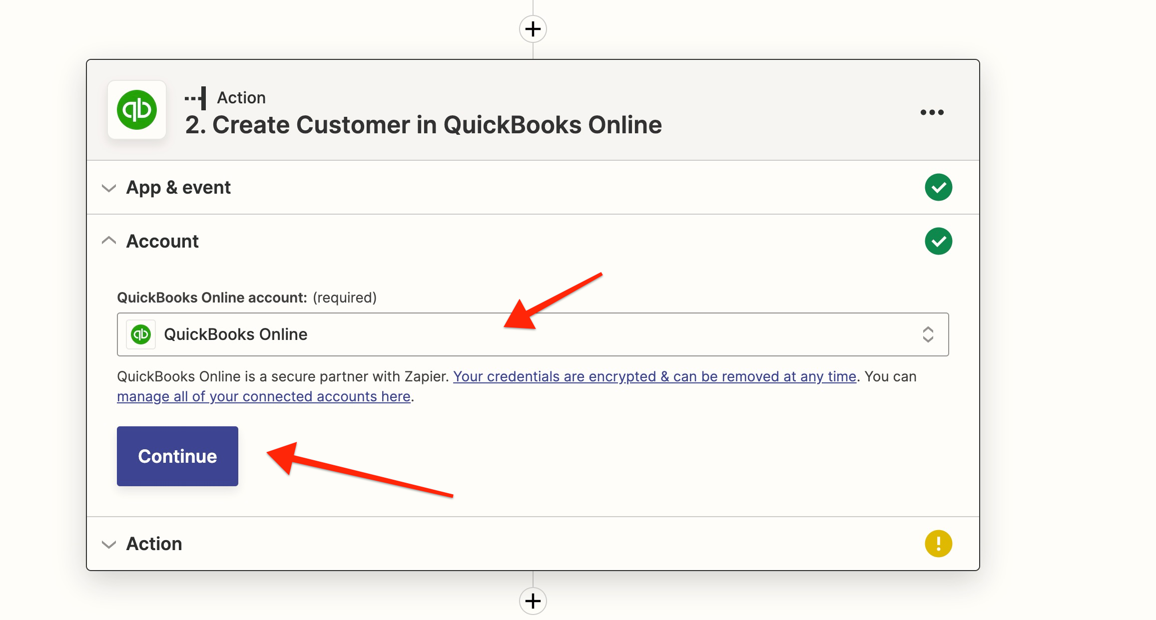 Create Customer in QuickBooks Online screen