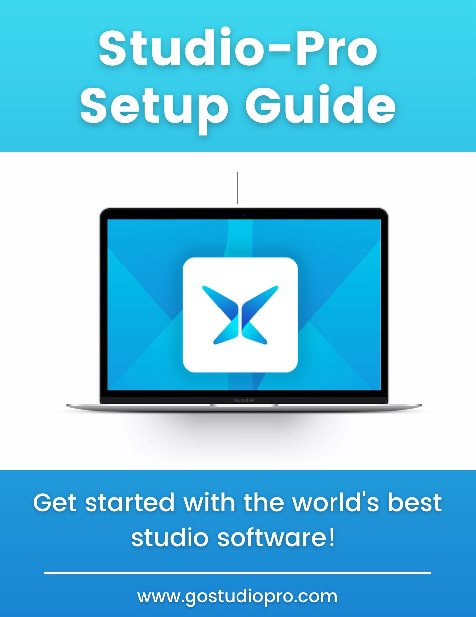 Studio-Pro Setup Guide with laptop image