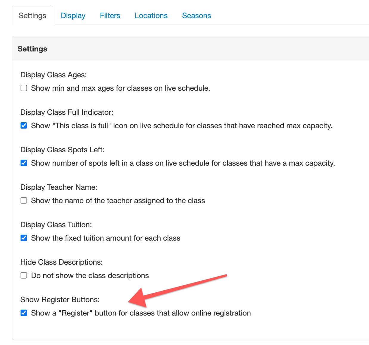 Settings menu with registration option highlighted.