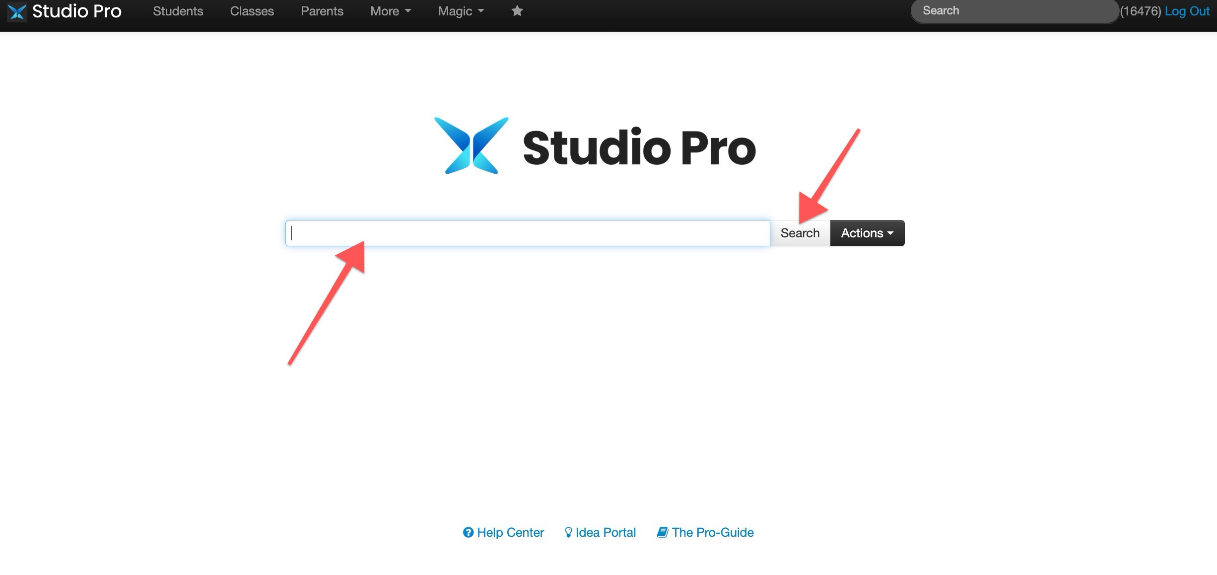 Studio Pro search bar interface