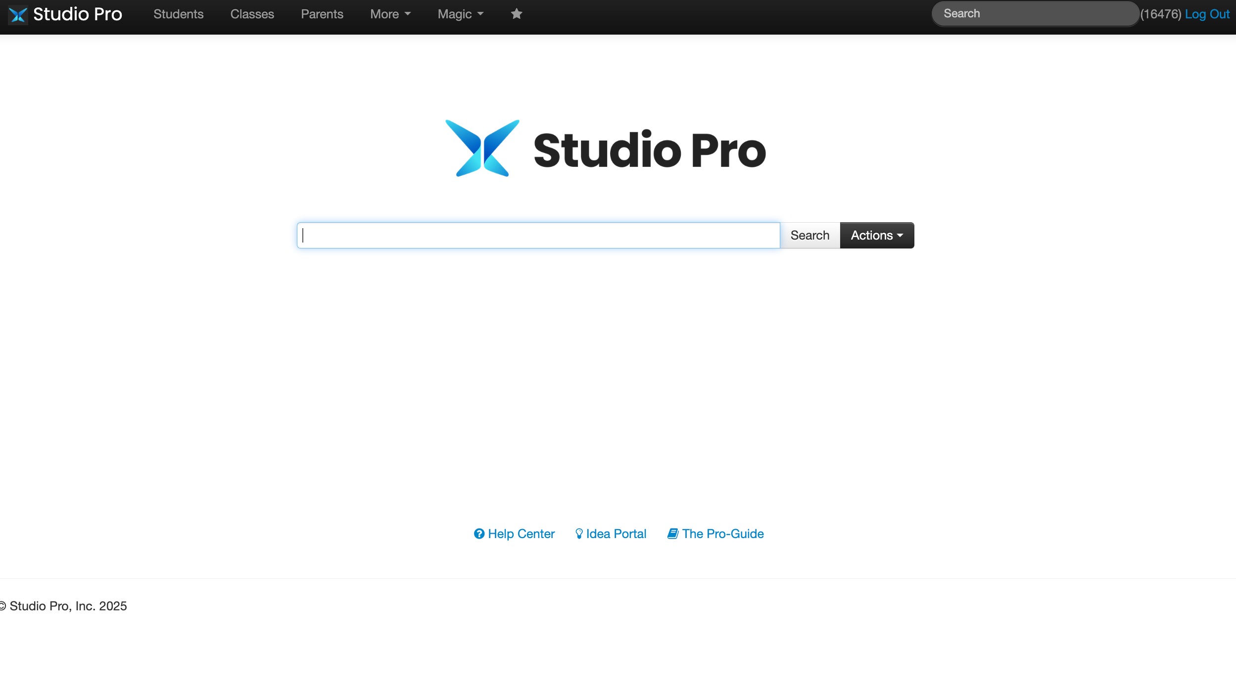 Studio Pro search interface
