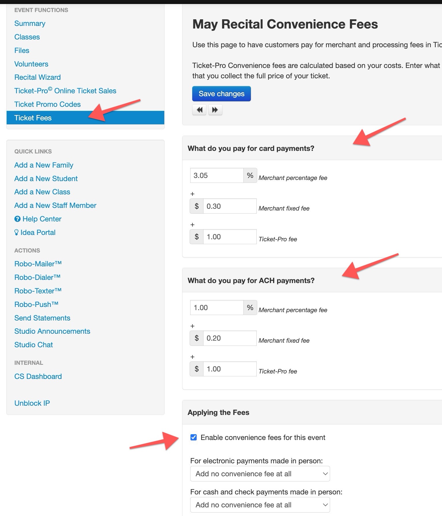 Ticket Convenience Fees