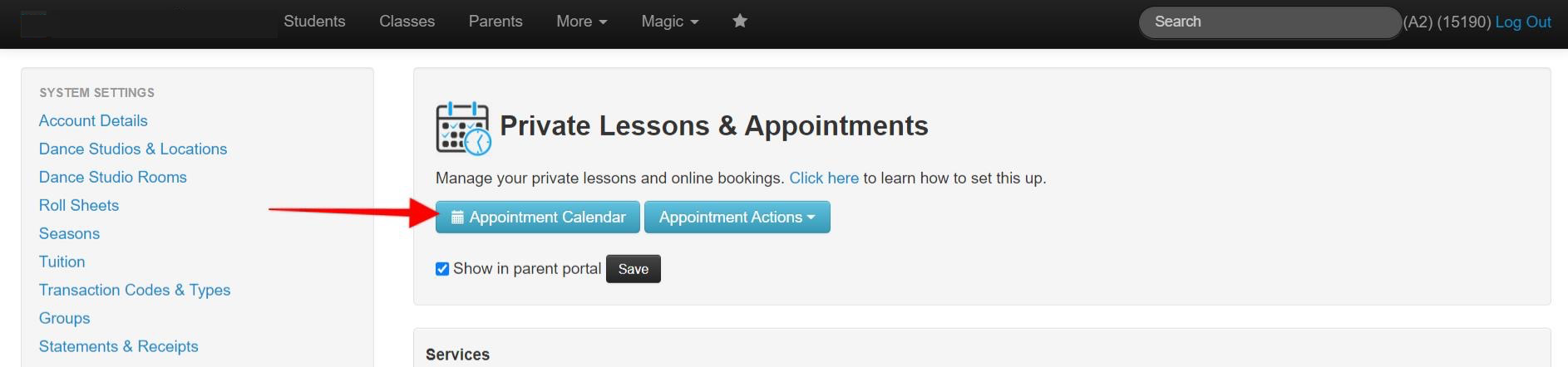 Private Lessons & Appointments page