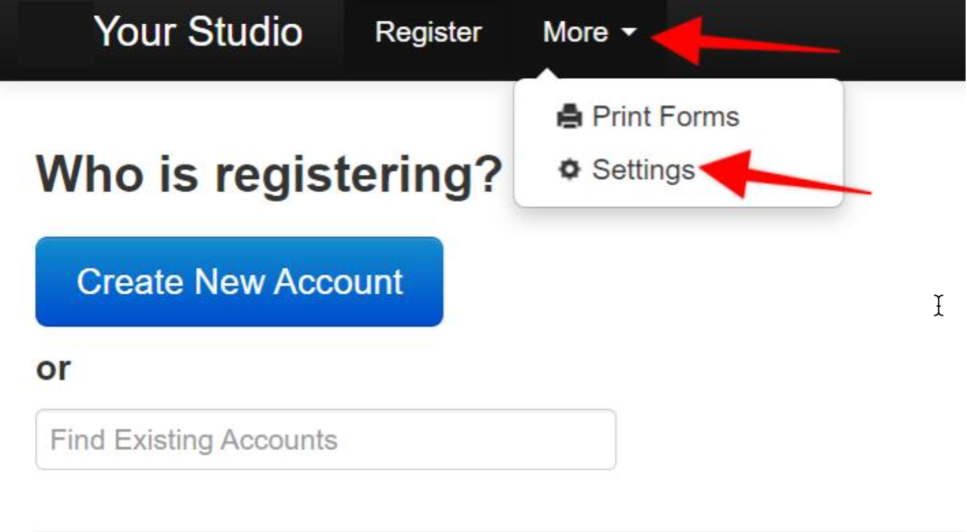 Registration page with account options.
