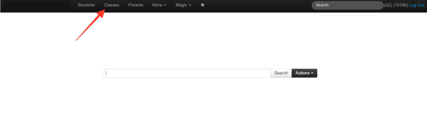 Website navigation bar with search box.