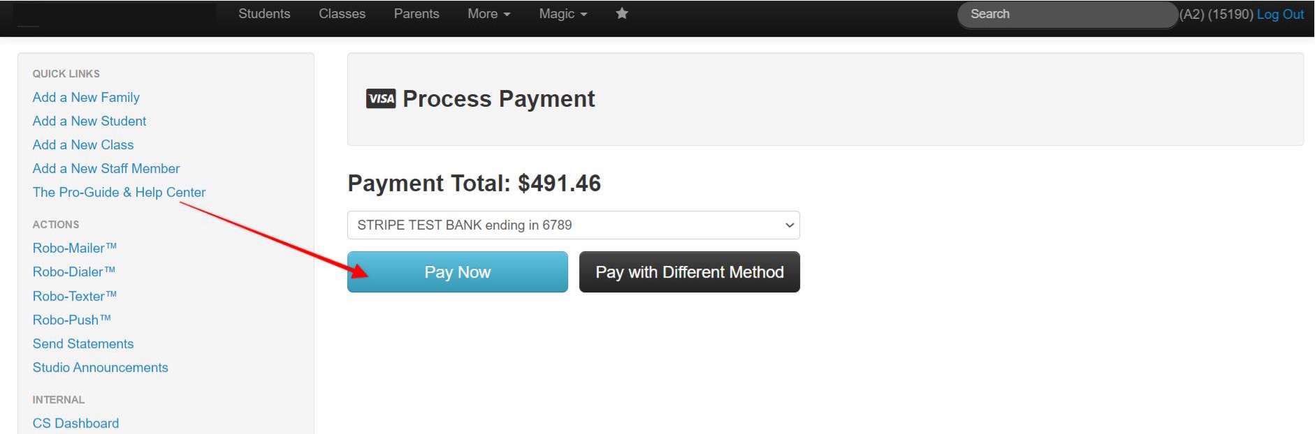 Payment page with 'Pay Now' button highlighted.