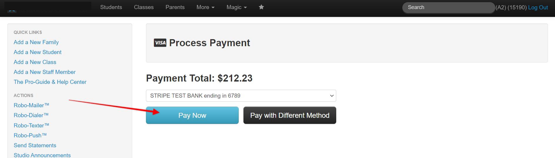 Payment page with 'Pay Now' button highlighted.