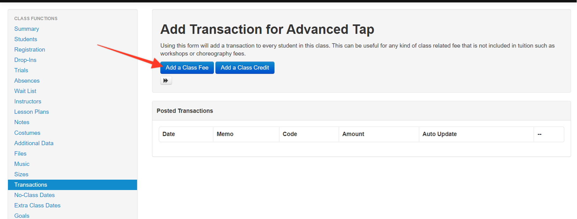 Add Transaction for Advanced Tap page