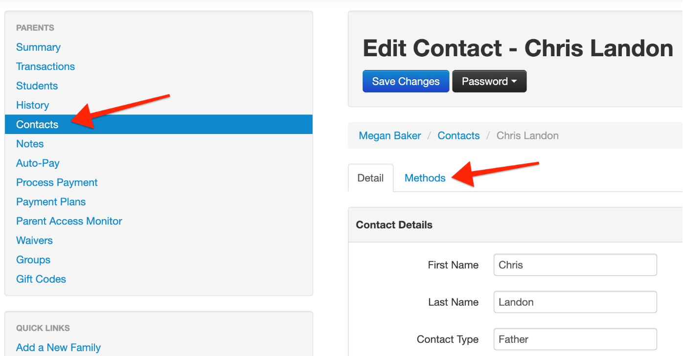 Edit Contact page in Studio Pro software.