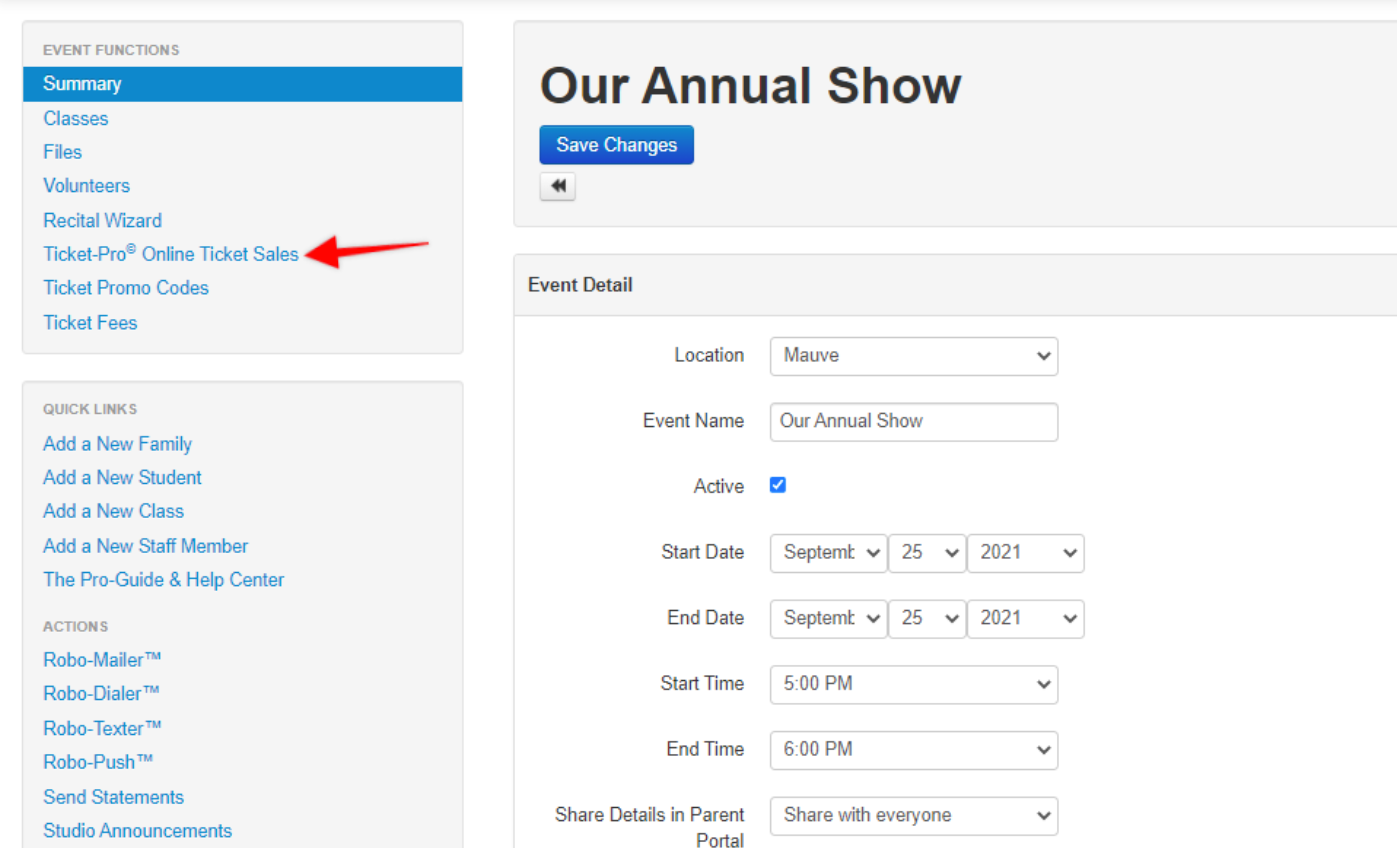 Event page