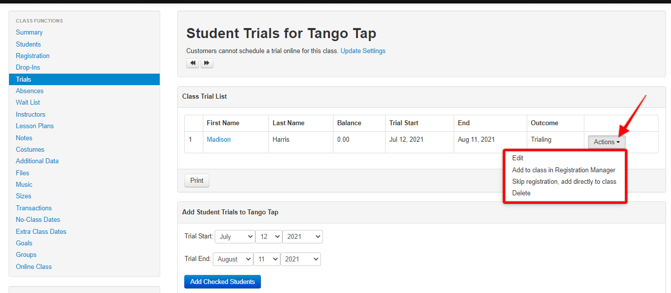 Studio Pro Student Trials page.
