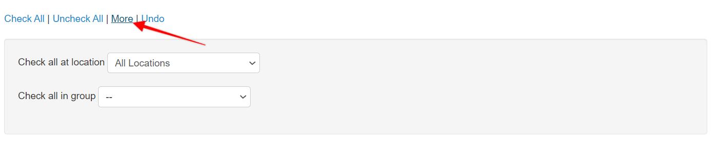 Dropdown menu with check options.