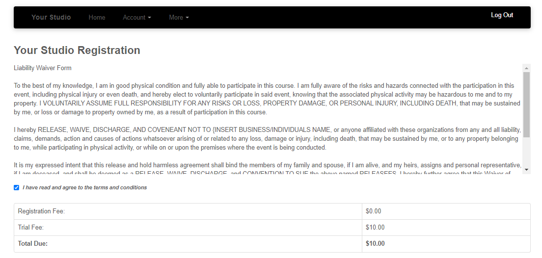 Liability Waiver.