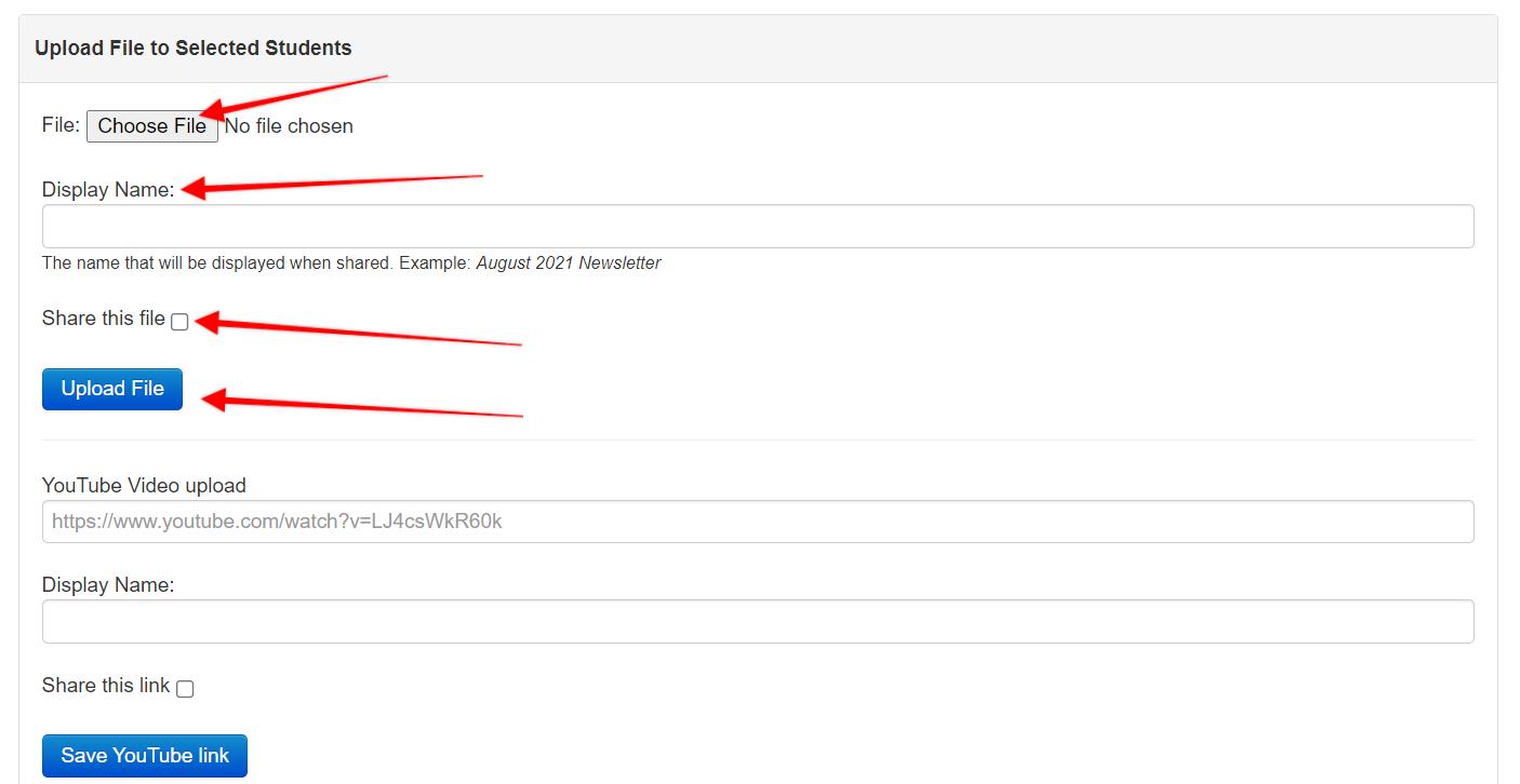 File upload form interface