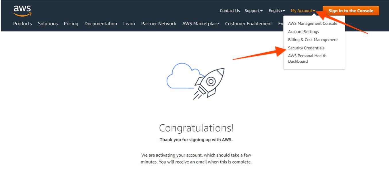 Congratulations on signing up with AWS.