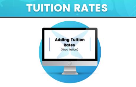 Computer screen with 'Adding Tuition Rates'