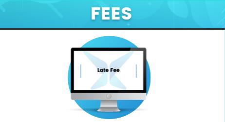 Computer screen displaying 'Late Fee'