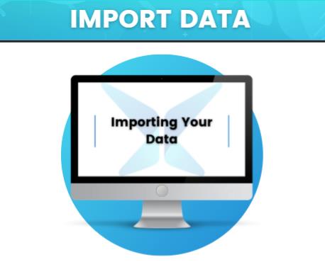 Importing Your Data" on computer screen.