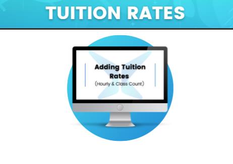 Computer screen showing tuition rates info