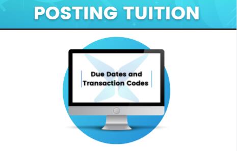 Computer screen with tuition details
