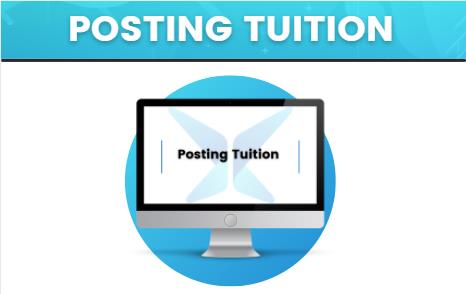 Computer screen with 'Posting Tuition' text.