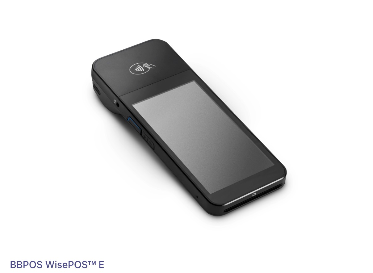 Black handheld payment terminal