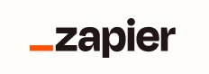 Zapier logo with orange and black text.